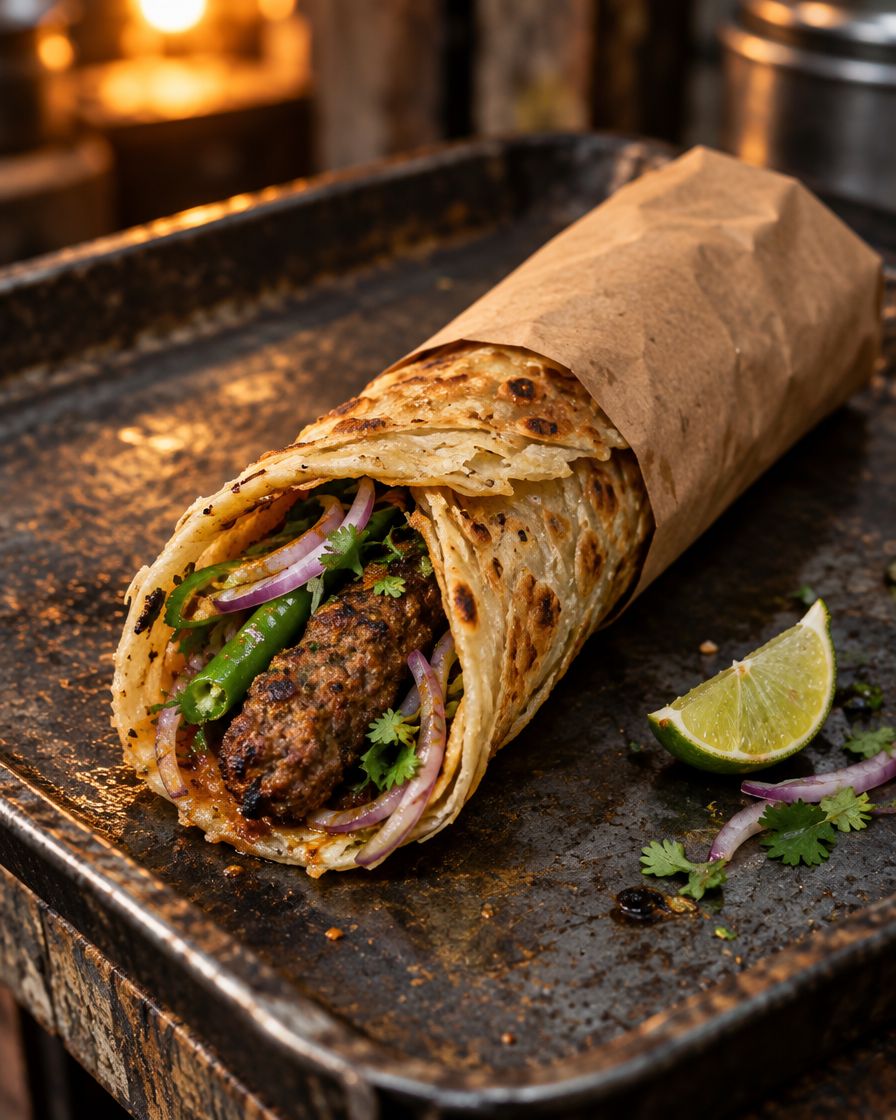 Lamb kebab roll